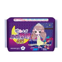 舒女孩 特长夜用卫生巾4片410mm6包棉柔装 负离子特长夜用