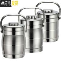 三维工匠学生保温提锅不锈钢便当盒大容量饭盒家用装汤桶装菜饭桶大号餐盒 2.2鼓形