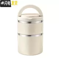 三维工匠多层保温饭盒小巧迷你便携1人单层上班族双层便当盒餐盒分隔型女 北欧卡其色二层可随搭颜色
