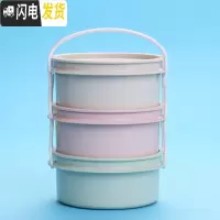 三维工匠304不锈钢便当盒保温袋饭盒韩国带盖儿童学生上班族女1层分格餐盒 北欧三层