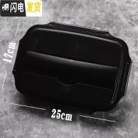 三维工匠304不锈钢保温饭盒学生分隔型上班族便携分格食堂餐盒便当盒 304黑色饭盒