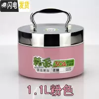 三维工匠饭盒便当盒学生带盖韩国创意可爱食堂简约双层1/2层女生 保温饭盒 粉色1.1(2层)送生肖勺一把