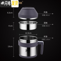 三维工匠304不锈钢饭缸2层保温饭盒快餐杯带盖食堂餐盒泡面碗便当盒 不锈钢原色