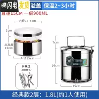 三维工匠大容量多层保温饭盒不锈钢家用三层双层送餐盒手提便携提篮带饭桶 [每层900]2层1.8(送餐具)