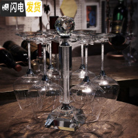 三维工匠水晶钻石红酒杯家用套装带钻高脚杯结婚刻字创意杯醒酒器 带钻勃艮第6只+杯架