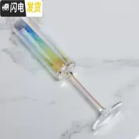三维工匠一对彩虹香槟杯礼盒2个欧式情侣红酒杯水晶起泡酒杯高泡酒杯 2只装彩虹直筒香槟杯
