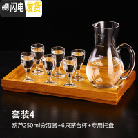 三维工匠白酒分酒器红酒醒酒器家用酒壶葡萄酒玻璃白酒杯套装礼盒酒具 葫芦250+6只高脚杯+专用托盘