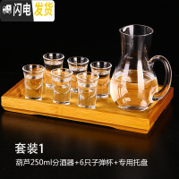 三维工匠白酒分酒器红酒醒酒器家用酒壶葡萄酒玻璃白酒杯套装礼盒酒具 葫芦250+子弹杯+专用托盘