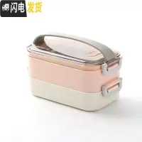 三维工匠日式不锈钢饭盒便当盒成人学生食堂带盖简约韩国微波炉健身餐盒 北欧绿单层800+保温袋