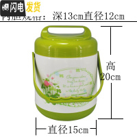 三维工匠保温瓶提锅汤桶便当饭盒不锈钢内胆双层餐盒学生饭桶家用定制 绿色中号1.8(2145)