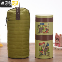 三维工匠304不锈钢保温饭盒上班族双层成人真空饭桶儿童小学生手提便当盒 绿色(600+350)送勺子