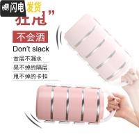 三维工匠304不锈钢饭盒多层保温手提圆形儿童学生分层三层便当盒餐盒 蓝色+餐具四层保温壶