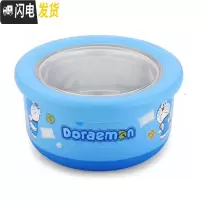 三维工匠圆形不锈钢饭盒餐具可爱卡通儿童小学生便当盒便携外出水果保鲜盒 蓝色叮当[1200]