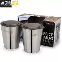 三维工匠韩国 304不锈钢保鲜盒带盖密封长方形餐盒水果盒饭盒圆形 双层防烫不锈钢杯2个分享装(300*2)