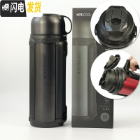 三维工匠保温杯1000 大容量不锈钢保温保冷男士户外水壶1带碗 黑色-级款1.8