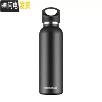三维工匠运动保温杯304不锈钢户外便携登山壶大容量美式骑行水壶 黑色