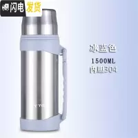 三维工匠保温壶户外大容量便携3保温杯家用大号不锈钢车载水壶25002 天空蓝1500304不锈钢