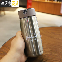 三维工匠可爱男女迷你保温杯便携学生户外运动口袋杯防漏泡茶不锈钢水瓶子 金色310送杯刷