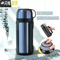 三维工匠保温壶不锈钢便携茶壶保温杯户外家用大容量暖壶旅游水壶 常规款宝蓝色1.5