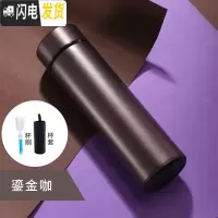 三维工匠保温杯大容量男士水杯真空不锈钢茶杯女户外便携壶杯子1000 鎏金咖(智能杯)送杯套杯刷