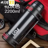 三维工匠保温水壶家用保温壶便携大容量保温杯不锈钢热水瓶户外旅行壶 [尊享版]黑色2200