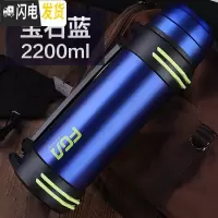 三维工匠保温水壶家用保温壶便携大容量保温杯不锈钢热水瓶户外旅行壶 [尊享版]蓝色2200