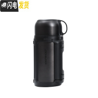 三维工匠保温壶不锈钢便捷家用保温杯车载户外旅行大容量水杯水壶 黑色1.2