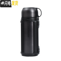 三维工匠保温壶不锈钢便捷家用保温杯车载户外旅行大容量水杯水壶 黑色1.5