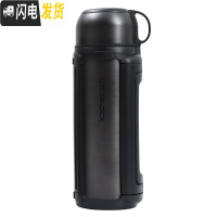三维工匠保温壶不锈钢便捷家用保温杯车载户外旅行大容量水杯水壶 黑色1.8