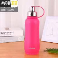 三维工匠304不锈钢保温杯男女士大容量1000便携学生水杯真空户外运动壶 550红色+送杯套