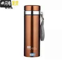 三维工匠大容量不锈钢保温杯1000男士商务水杯办公泡茶杯车载1户外旅行 加厚金色1000赠杯套+杯刷