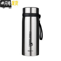 三维工匠1000大容量保温杯1不锈钢304水杯车载户外运动茶杯男女学生杯 1100本色+杯刷