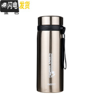 三维工匠1000大容量保温杯1不锈钢304水杯车载户外运动茶杯男女学生杯 1000金色+杯刷