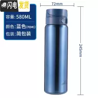 三维工匠保温杯弹跳盖水杯便携大容量家用户外车载水杯B23 B24-蓝色-580