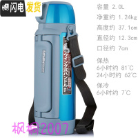 三维工匠双层不锈钢真空保温壶暖热水瓶杯户外运动车载旅行游MHK MHK-A20C-AQ浅蓝2.0