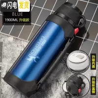 三维工匠保温杯男大容量保温壶暖热水瓶户外便携车载旅行大号水壶2 蓝色1900(级款)