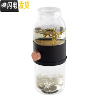 三维工匠小圆便携式一体茶壶旅行茶具套装玻璃茶杯功夫茶具茶水分离杯
