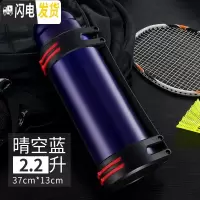 三维工匠不锈钢大保温杯家用户外便携男保温瓶大容量车载旅游水壶2.0 晴空蓝2.2