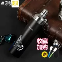 三维工匠保温杯大容量户外男女ins车载学生便携不锈钢暖茶水杯子定制 HD3-800黑色