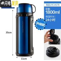 三维工匠保温壶不锈钢便携家用水瓶户外旅行保温杯大容量车载水壶 1.8新款蓝色★款★