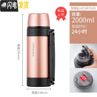 三维工匠保温壶不锈钢便携家用水瓶户外旅行保温杯大容量车载水壶 ★★2玫瑰金
