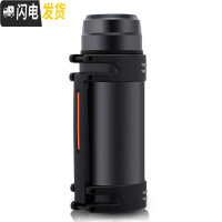 三维工匠特大容量保温杯2000旅游2户外便携家用304不锈钢保温壶2 金刚黑2000