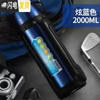 三维工匠304大容量超大保温杯2000户外水壶2500便携21.5水杯1500 蓝色