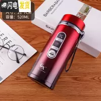 三维工匠大容量保温杯男女便携水杯茶杯子1000户外车载1不锈钢壶800 加厚渐变红520+杯套+杯刷