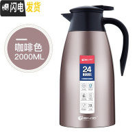 三维工匠欧式不锈钢家用保温壶大容量热水瓶保温瓶户外水壶暖壶暖瓶 咖啡色