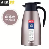 三维工匠欧式不锈钢家用保温壶大容量热水瓶保温瓶户外水壶暖壶暖瓶 咖啡色