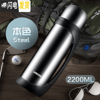 三维工匠保温壶大容量便携保温杯男户外车载旅行水壶大号水杯2 本色