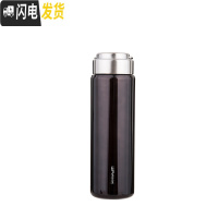 三维工匠大容量保温杯男女便携水杯茶杯子1000户外车载304全不锈钢水壶 全钢750咖色收藏送杯套