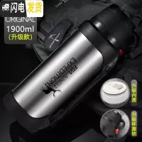 三维工匠保温杯大容量户外旅行保温壶男女车载便携不锈钢旅游水壶瓶2 本色1900(级款)
