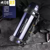 三维工匠保温杯大容量户外旅行保温壶男女车载便携不锈钢旅游水壶瓶2 宝蓝色1900(至尊款)